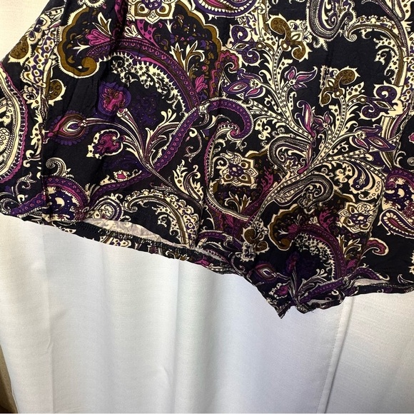 New NWT Women's Blouse Top Plus XXL Boho Paisley Dark Romantic Flowy Asymmetric - Picture 3 of 13